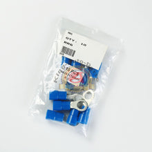 Load image into Gallery viewer, 10 Pack Car Ground Wire Ring Terminals VinylBlue6 Gauge AWG Ga 3/8&quot; Connectors
