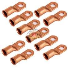 Load image into Gallery viewer, Copper Non-Insulated 2 or 1 Wire Gauge 5/16&quot; Ring Terminals 10 pcs
