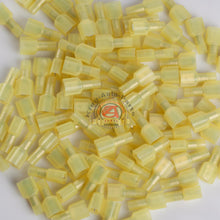 Load image into Gallery viewer, 12-10 AWG NYLON FULLY INSULATED MALE QUICK DISCONNECT SPADE CONNECTOR 100 PACK
