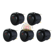Load image into Gallery viewer, 5PCS Car 12V Round Rocker Dot Boat Red LED Light Toggle Switch SPST ON / OFF
