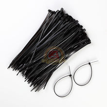 Load image into Gallery viewer, 100 PACK 8 INCH ZIP TIES NYLON BLACK 40 LBS UV WEATHER RESISTANT WIRE CABLE
