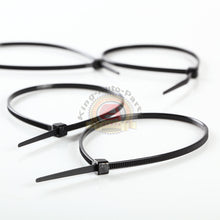 Load image into Gallery viewer, 100 PACK 8 INCH ZIP TIES NYLON BLACK 18 LBS UV WEATHER RESISTANT WIRE CABLE
