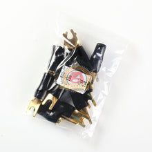 Load image into Gallery viewer, 10 x New 4 Gauge Black Gold Crimp Spade Terminal Connectors Free Shipping
