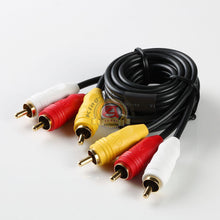 Load image into Gallery viewer, 3FT 3RCA RGB Gold Plated Male Cable Colored Component Video Audio VCR DVD AV
