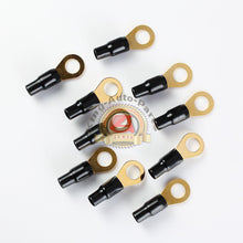 Load image into Gallery viewer, Car Audio Power/Ground Wire Ring Terminal Gold 4 AWG Gauge 1/2" Connectors 10Pcs
