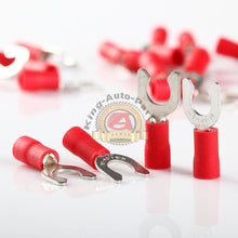 Load image into Gallery viewer, 100 pcs 22-18 AWG Vinyl Locking Spade Terminal #10
