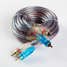 Load image into Gallery viewer, 18ft Gold Plated 18&#39; RCA Blue Wire No Noise Video 2 Male To Male Stereo Cable
