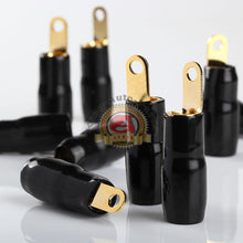 Load image into Gallery viewer, Car Audio Power/Ground Wire Ring Terminal Gold 4 AWG Gauge #10 Connectors 10Pcs
