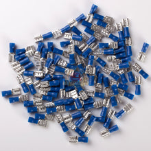 Load image into Gallery viewer, 100 Vinyl Female Wire Terminal Blue 16-14 Ga AWG Quick Disconnect Connector MAS
