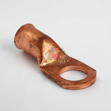Load image into Gallery viewer, Copper Non-Insulated 2 or 1 G Wire Gauge 1/2&quot; Ring Terminals 10 pcs
