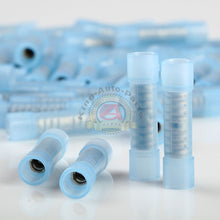 Load image into Gallery viewer, 100 pcs Blue NYLON Wire Butt Connector Crimping Terminals 16-14 Gauge
