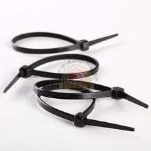 Load image into Gallery viewer, 100 PACK 6 INCH ZIP TIES NYLON BLACK 40 LBS UV WEATHER RESISTANT WIRE CABLE
