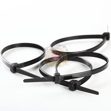 Load image into Gallery viewer, 100 PCS Pack 8&quot; inch Black Network Cable Cord Wire Tie Strap 50 Lbs Zip Nylon
