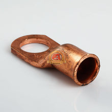 Load image into Gallery viewer, Copper Non-Insulated 2 or 1 G Wire Gauge 1/2&quot; Ring Terminals 10 pcs
