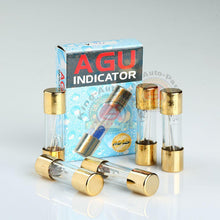 Load image into Gallery viewer, 5 PACK AGU FUSE 50A AMP GOLD PLATED GLASS WITH BLOWN FUSE LED LIGHT INDICATOR
