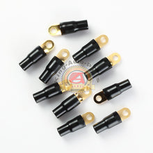 Load image into Gallery viewer, Car Audio Power/Ground Wire Ring Terminal Gold 4 AWG Gauge 1/4" Connectors 10Pcs
