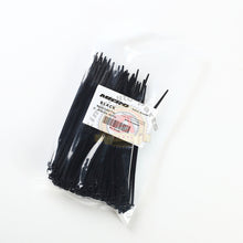 Load image into Gallery viewer, 100 PACK 6 INCH ZIP TIES NYLON BLACK 40 LBS UV WEATHER RESISTANT WIRE CABLE
