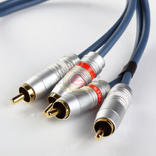 Load image into Gallery viewer, 1.5FT METAL BODY GOLD PLATED Dual RCA Male to Male Audio Cable No Noise
