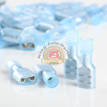 Load image into Gallery viewer, 100 Female Insulated Wire Terminal Blue 16-14 Ga AWG Quick Disconnect Connectors

