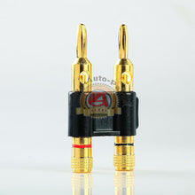 Load image into Gallery viewer, 2 set Gold Plated Dual Banana Plug Connectors Red+Black Free Shipping
