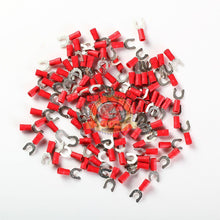 Load image into Gallery viewer, 100 pcs 22-18 AWG Vinyl Locking Spade Terminal #10
