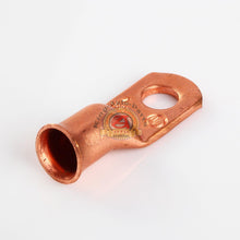 Load image into Gallery viewer, Crimp Copper LUG Non-Insulated 4G Wire Gauge 1/4&quot; Ring Terminals 10 pcs
