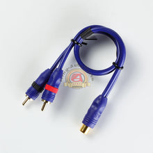 Load image into Gallery viewer, 1FT 1&#39; HIGH PERFORMANCE BLANCED CABLE RCA Y-ADAPTER 2 MEAL TO 1 FEMEAL
