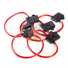 Load image into Gallery viewer, 5x 10 Gauge ATC In-Line Fuse Holder w/Covers Autocar Clear Transparent Red Cable
