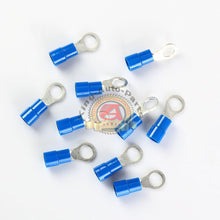 Load image into Gallery viewer, 10 Pack Car Ground Wire Ring Terminals VinylBlue6 Gauge AWG Ga 3/8&quot; Connectors
