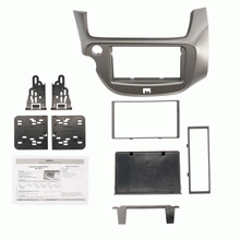 Load image into Gallery viewer, 99-7877S Radio Stereo Single Double Din Silver Dash Kit Pocket 09-13 Honda Fit
