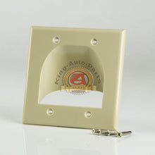 Load image into Gallery viewer, 2 pcs Double Gang Bulk Cable Wall Plate Ivory SLOT INSIDE WALL Free Shipping
