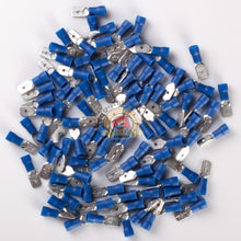 Load image into Gallery viewer, 14-16 GAUGE AWG .250&quot; BLUE MALE QUICK DISCONNECT TERMINALS 1/4&quot;NEW 100 PACK
