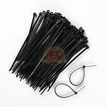 Load image into Gallery viewer, 100 PACK 6 INCH ZIP TIES NYLON BLACK 40 LBS UV WEATHER RESISTANT WIRE CABLE
