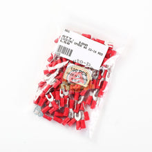 Load image into Gallery viewer, 100 Pcs 22-18 AWG Vinyl Locking Spade Terminal #8
