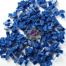 Load image into Gallery viewer, BLUE QUICK SPLICE WIRE CONNECTORS 16-14 GAUGE 100% COPPER SHIPS FREE (100 PACK)

