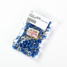 Load image into Gallery viewer, 16-14 GAUGE VINYL LOCKING SPADE # 10 CONNECTOR BLUE CRIMP TERMINAL AWG 100pcs
