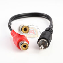 Load image into Gallery viewer, 6inch RCA Male Plug to 2 RCA Female Jack Y Splitter Audio Video AV Adapter Cable
