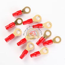 Load image into Gallery viewer, Car Audio Power/Ground Wire Ring Terminal Gold 4 AWG Gauge 1/2" Connectors 10Pcs
