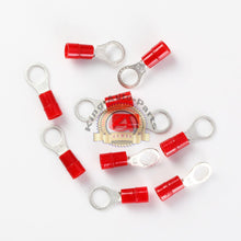 Load image into Gallery viewer, 10 Pack Car Ground Wire Ring Terminals Vinyl Red 8 Gauge AWG Ga 3/8”Connectors
