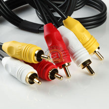 Load image into Gallery viewer, 3FT 3RCA RGB Gold Plated Male Cable Colored Component Video Audio VCR DVD AV
