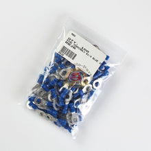 Load image into Gallery viewer, Blue Vinyl 16-14 Gauge #1/4 RING Wire Terminal Insulated 100Pcs
