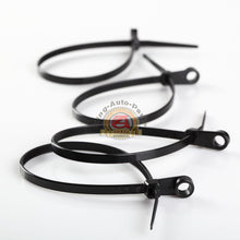 Load image into Gallery viewer, 100 PACK 8 INCH MOUNTING HOLE ZIP TIES NYLON BLACK NAIL SCREW WIRE CABLE 40LB
