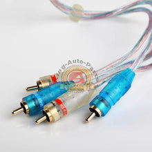 Load image into Gallery viewer, 18ft Gold Plated 18&#39; RCA Blue Wire No Noise Video 2 Male To Male Stereo Cable
