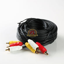 Load image into Gallery viewer, 18ft 3 RCA composite av audio video cable gold plated ( L + R + V ) male m/m
