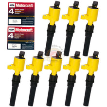 Load image into Gallery viewer, 8 pack Ignition Coil DG508 yellow Motorcraft Spark Plug SP479 For Ford Lincoln
