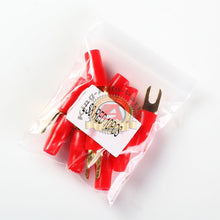 Load image into Gallery viewer, Audio 8 Gauge Red Gold Crimp Spade Terminal Connectors x 10pcs

