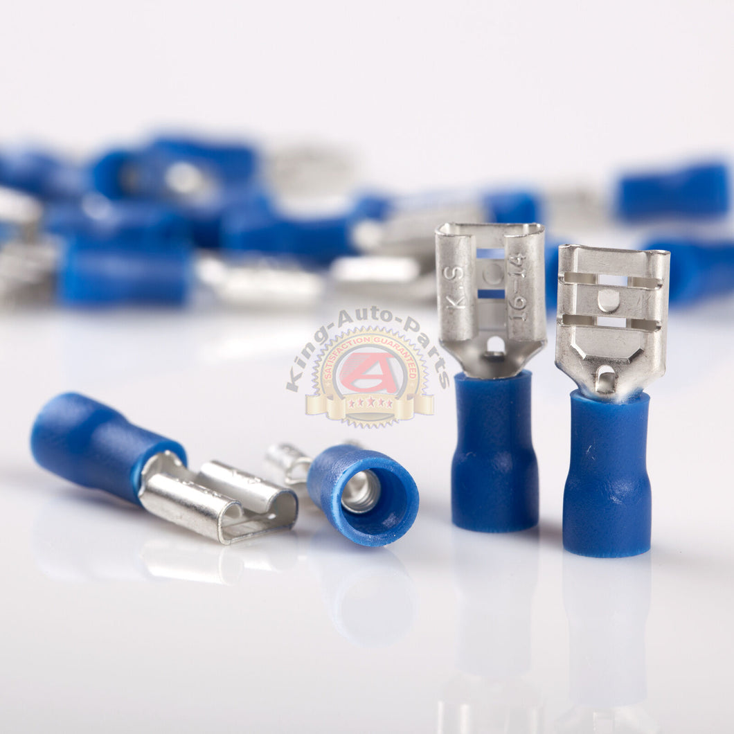 100 Vinyl Female Wire Terminal Blue 16-14 Ga AWG Quick Disconnect Connector MAS